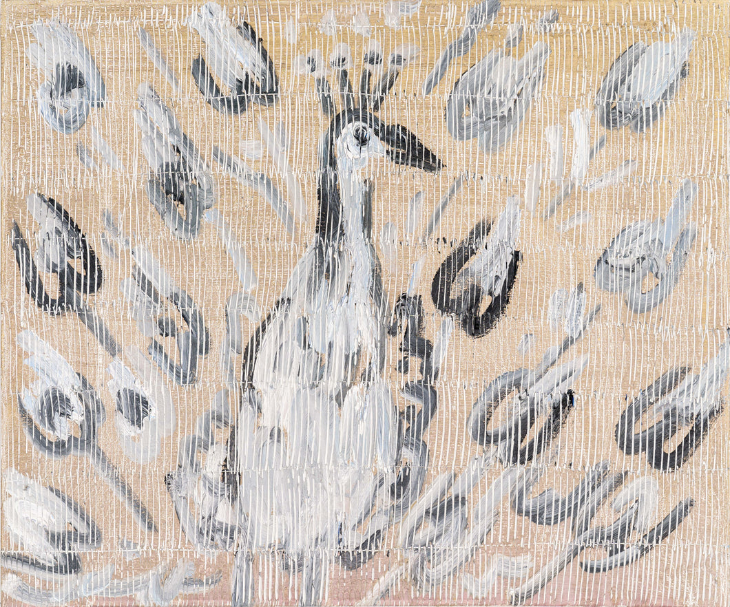 HUNT SLONEM - White Peacock, 2024