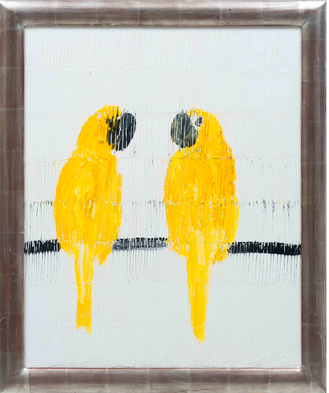 HUNT SLONEM - Lutino Conures, 2025