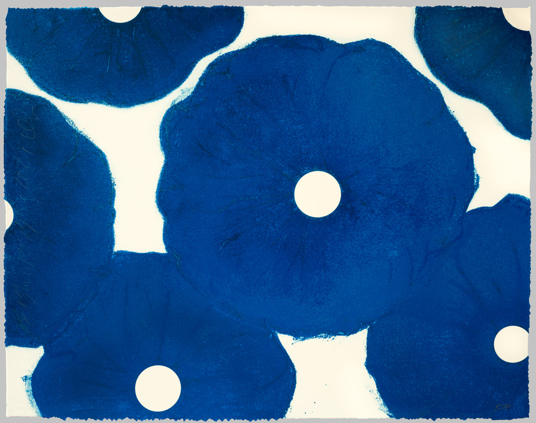 DONALD SULTAN - Six Blue Poppies , 2021