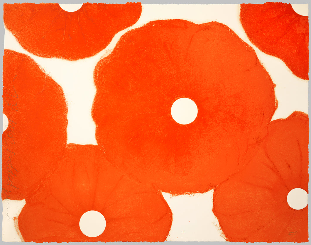 DONALD SULTAN - Six Red Poppies , 2021