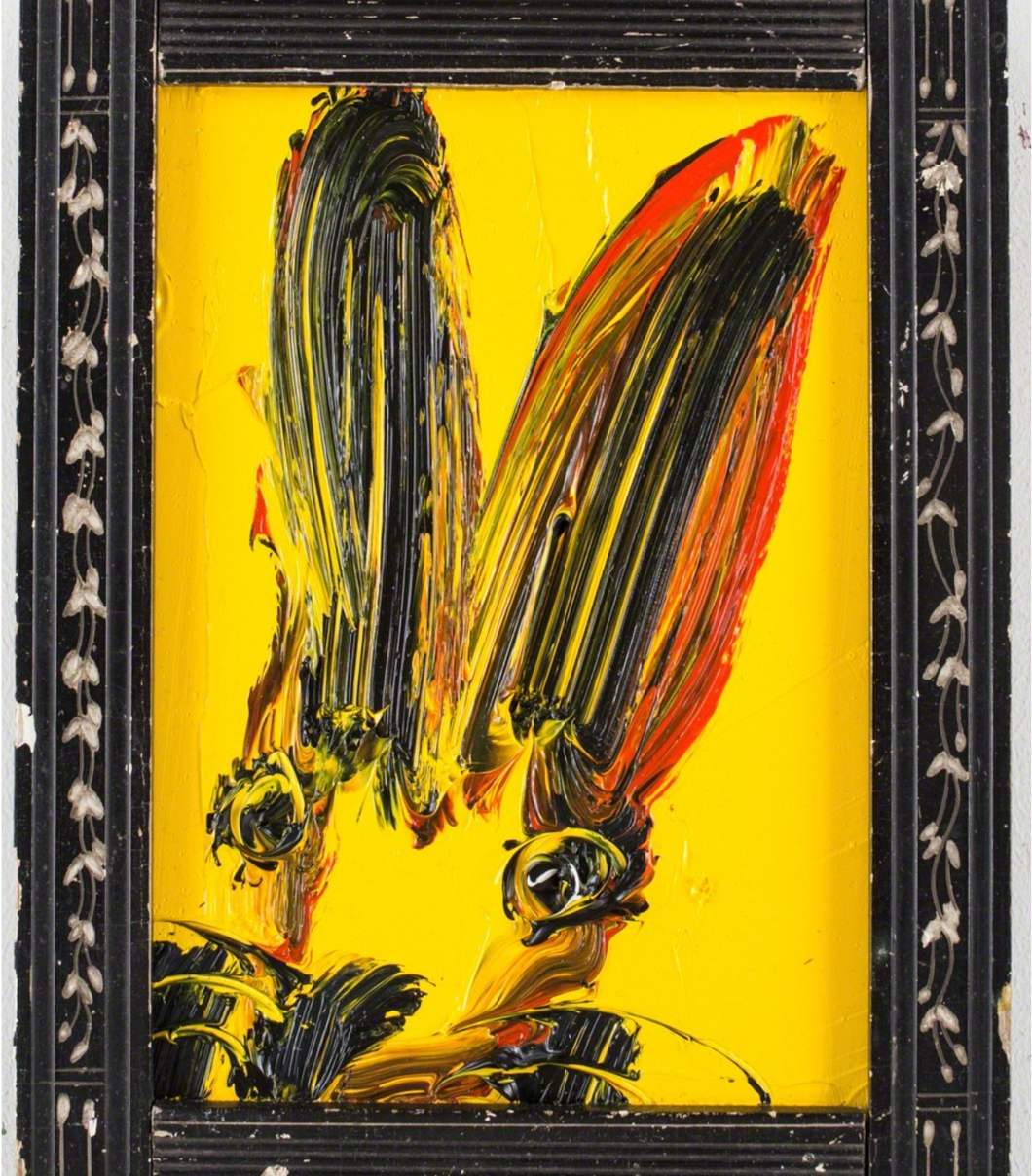 HUNT SLONEM - YELLOW BUNNY, 2016