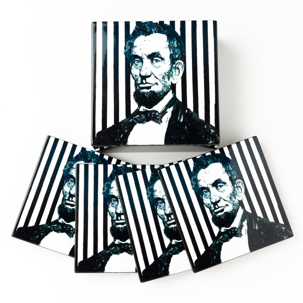 HUNT SLONEM - Abraham Lincoln Coaster Box Set