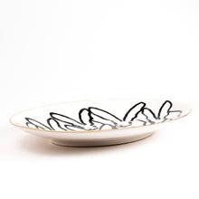 Load image into Gallery viewer, HUNT SLONEM - Rabbit Run Serving Platter White w/ Hand-Painted Gold Rim
