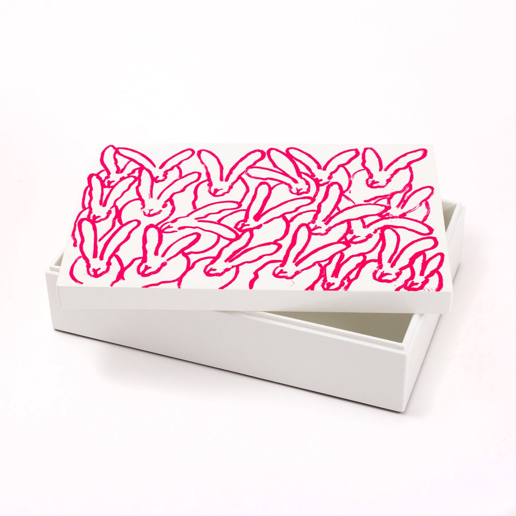 HUNT SLONEM - Hutch Treasure Box With Pink Bunnies