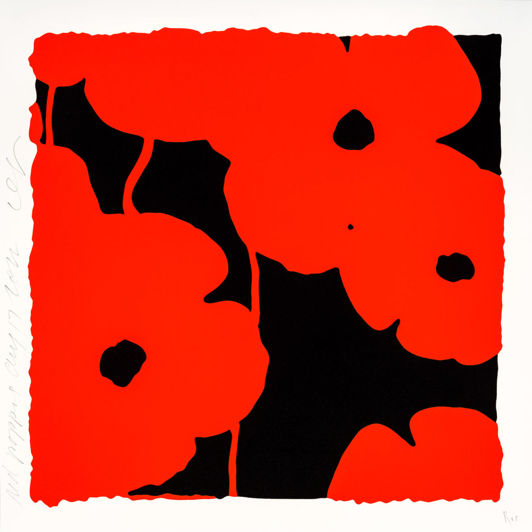 DONALD SULTAN- RED POPPIES, AUG 17, 2022