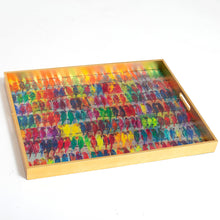 Load image into Gallery viewer, HUNT SLONEM - Rainbow Lories Large Gold Leaf Serving Tray
